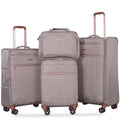 Travelhouse 4 Piece Luggage Set Softside Expandable Lightweight Suitcase with Double Spinner Wheels.(Black)