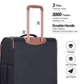 Travelhouse 4 Piece Luggage Set Softside Expandable Lightweight Suitcase with Double Spinner Wheels.(Black)