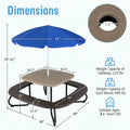8-Person Kids Picnic Table Bench Set with Removable & Foldable Umbrella, Toddler Outdoor HDPE Activity Table and Chair Set for Backyard Patio
