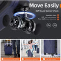 Vebreda Luggage Sets 3 Piece 20/24/28 in Suitcase Sets Hardside Luggage Set, Navy Blue