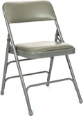 5pc. XL Series Folding Card Table and Triple Braced Vinyl Padded Chair Set, Commercial Quality, Grey