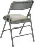 5pc. XL Series Folding Card Table and Triple Braced Vinyl Padded Chair Set, Commercial Quality, Grey