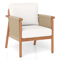 Tangkula Acacia Wood Patio Club Chair Boho Accent Chair（1/2/4）