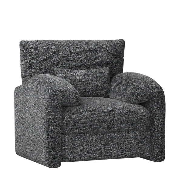 AECOJOY Oversized Armchair, Chenille Mid Century Accent Chair, Comfy Upholstered Single Sofa, Extra Wide Reading Chairs