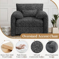AECOJOY Oversized Armchair, Chenille Mid Century Accent Chair, Comfy Upholstered Single Sofa, Extra Wide Reading Chairs