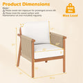 Tangkula Acacia Wood Patio Club Chair Boho Accent Chair（1/2/4）