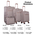 Travelhouse 4 Piece Luggage Set Softside Expandable Lightweight Suitcase with Double Spinner Wheels.(Black)