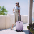 Ricardo Beverly Hills Kentfield Hardside 28" Expandable Checked Spinner Luggage, Silver Lilac