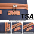 Travelhouse 6 Piece Hardshell Luggage Set Hardside Lightweight Suitcase with TSA Lock Spinner Wheels.(White)