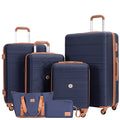 Travelhouse 6 Piece Hardshell Luggage Set Hardside Lightweight Suitcase with TSA Lock Spinner Wheels.(White)