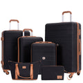 Travelhouse 6 Piece Hardshell Luggage Set Hardside Lightweight Suitcase with TSA Lock Spinner Wheels.(White)