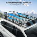 Naipo Roof Rack Cargo Basket, 500 lb, 64"x39"x6"extendable Roof Luggage Holder Rack with 4 U - Bolts for SUV/RV, Camping