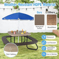 8-Person Kids Picnic Table Bench Set with Removable & Foldable Umbrella, Toddler Outdoor HDPE Activity Table and Chair Set for Backyard Patio