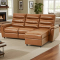 AECOJOY Power Reclining Sectional Sofa, PU Leather Sleep Sofa Bed with Storage Chaise