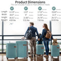 Luggage Sets, 4 - Piece Lightweight Suitcase Set with 4 Packing Cubes and TSA Lock, Hardshell Suitcases with Spinner Wheels, (16/20/24/28 ), Brown