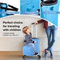 20" Children'S Ride - on Luggage with Safety Belt Matte Finish, Silent Wheels, Spacious Compartment for Ages 3 - 12 Travel Suitcase