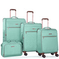 Travelhouse 4 Piece Luggage Set Softside Expandable Lightweight Suitcase with Double Spinner Wheels.(Black)