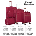 Travelhouse 4 Piece Luggage Set Softside Expandable Lightweight Suitcase with Double Spinner Wheels.(Black)