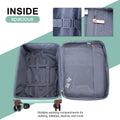 Travelhouse 4 Piece Luggage Set Softside Expandable Lightweight Suitcase with Double Spinner Wheels.(Black)