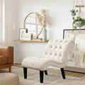 Andeworld Upholstered Accent Chair for Bedroom Living Room Chairs Lounge Chair with Wood Legs Cream Fabric