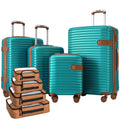 Luggage Sets, 4 - Piece Lightweight Suitcase Set with 4 Packing Cubes and TSA Lock, Hardshell Suitcases with Spinner Wheels, (16/20/24/28 ), Brown