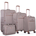 Travelhouse 4 Piece Luggage Set Softside Expandable Lightweight Suitcase with Double Spinner Wheels.(Black)