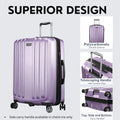 Ricardo Beverly Hills Kentfield Hardside 28" Expandable Checked Spinner Luggage, Silver Lilac
