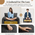 AECOJOY Oversized Armchair, Chenille Mid Century Accent Chair, Comfy Upholstered Single Sofa, Extra Wide Reading Chairs