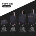Travelhouse 4 Piece Luggage Set Softside Expandable Lightweight Suitcase with Double Spinner Wheels.(Black)
