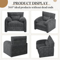AECOJOY Oversized Armchair, Chenille Mid Century Accent Chair, Comfy Upholstered Single Sofa, Extra Wide Reading Chairs