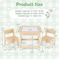 OLAKIDS Kids Table and Chair Set, 3 in 1 Wooden Activity Table with Removable Tabletop, Blackboard and Whiteboard for Toddlers Arts Crafts Drawing Reading Playing, Playroom Nursery (Natural)