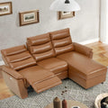 AECOJOY Power Reclining Sectional Sofa, PU Leather Sleep Sofa Bed with Storage Chaise