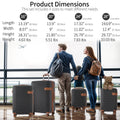 Luggage Sets, 4 - Piece Lightweight Suitcase Set with 4 Packing Cubes and TSA Lock, Hardshell Suitcases with Spinner Wheels, (16/20/24/28 ), Brown