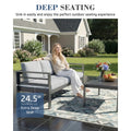 AECOJOY Aluminum Patio Furniture Set, 5 Pieces Outdoor Sectional Sofa Set, Light Gray