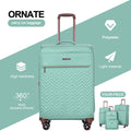 Travelhouse 4 Piece Luggage Set Softside Expandable Lightweight Suitcase with Double Spinner Wheels.(Black)