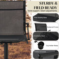 AECOJOY Hunting Swivel Chair, Adjustable Height, Foldable Backrest, Sturdy Frame for Long Hunts