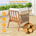 Tangkula Acacia Wood Patio Club Chair Boho Accent Chair（1/2/4）