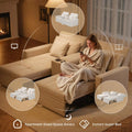 AECOJOY 75" Sleeper Chair, 3 in 1 Convertible Sleeper Sofa Bed, 2-Seater Pull Out Couch Bed