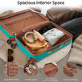 Luggage Sets, 4 - Piece Lightweight Suitcase Set with 4 Packing Cubes and TSA Lock, Hardshell Suitcases with Spinner Wheels, (16/20/24/28 ), Brown