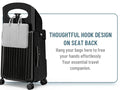 Fridtrip 20 in Carry on TSA Lock Luggage with Foldable Seat for Kids& Adult, Lockable Spinner Wheels Free Luggage Cover and Safety Seatbelt Travel Suitcase
