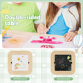 OLAKIDS Kids Table and Chair Set, 3 in 1 Wooden Activity Table with Removable Tabletop, Blackboard and Whiteboard for Toddlers Arts Crafts Drawing Reading Playing, Playroom Nursery (Natural)