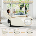 AECOJOY Power Reclining Sectional Sofa, PU Leather Sleep Sofa Bed with Storage Chaise