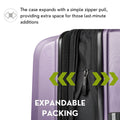 Ricardo Beverly Hills Kentfield Hardside 28" Expandable Checked Spinner Luggage, Silver Lilac