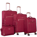 Travelhouse 4 Piece Luggage Set Softside Expandable Lightweight Suitcase with Double Spinner Wheels.(Black)