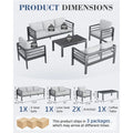 AECOJOY Aluminum Patio Furniture Set, 5 Pieces Outdoor Sectional Sofa Set, Light Gray