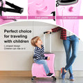 20" Children'S Ride - on Luggage with Safety Belt Matte Finish, Silent Wheels, Spacious Compartment for Ages 3 - 12 Travel Suitcase