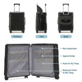 Fridtrip 20 in Carry on TSA Lock Luggage with Foldable Seat for Kids& Adult, Lockable Spinner Wheels Free Luggage Cover and Safety Seatbelt Travel Suitcase