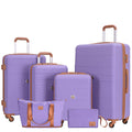 Travelhouse 6 Piece Hardshell Luggage Set Hardside Lightweight Suitcase with TSA Lock Spinner Wheels.(White)
