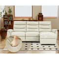 AECOJOY Power Reclining Sectional Sofa, PU Leather Sleep Sofa Bed with Storage Chaise
