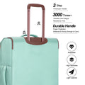Travelhouse 4 Piece Luggage Set Softside Expandable Lightweight Suitcase with Double Spinner Wheels.(Black)